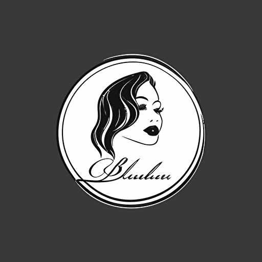 simple brand logo, letter B, letter L, logo, vector logo, vector design, logo design, design ideas, black and white, classic lineart design, makeup, powder, lipstick