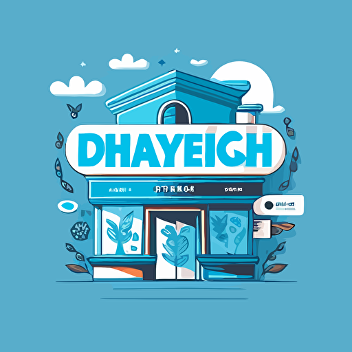 create a 2d logo for a pharmacy with a white background and using blue in the design. think vector, cartoon, simple