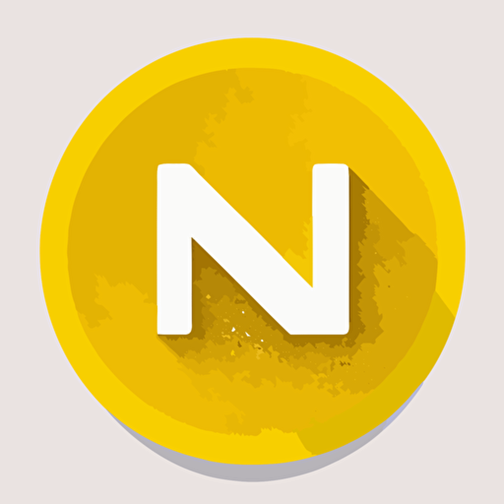 flat, vector, simple, clean, tiny icon, favicon, the letters NS, yellow