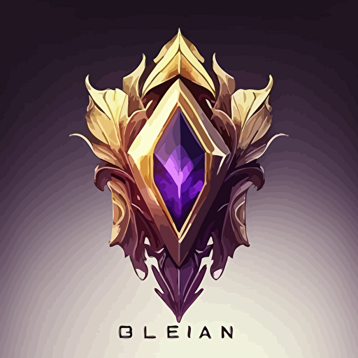Golem emblem logo with a gem, flat, vector, minimal