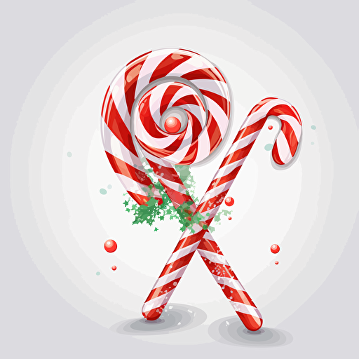 cartoon style candy cane clear white background vector