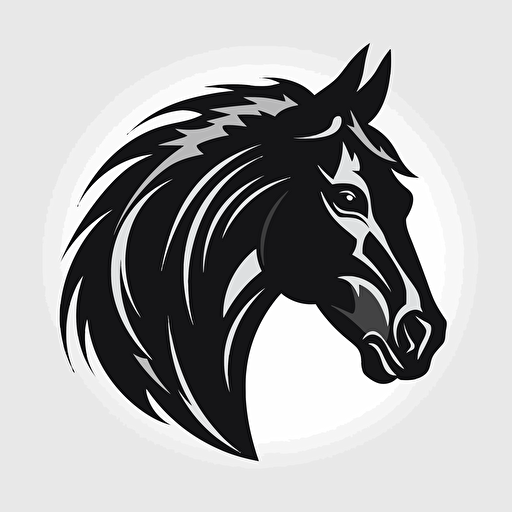 Logo horse, simple, company, vector, magentic, flat, flatdesign, 2d, illustration, black, no background