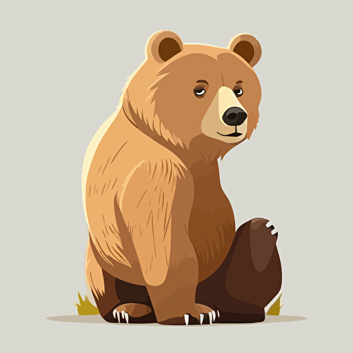 bear clipart, white background, vector art