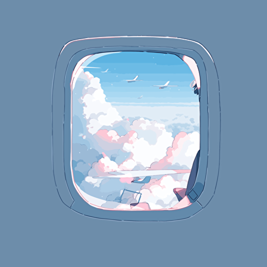 airplane window illustration vector art