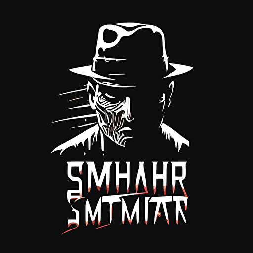 simple white logo vector of nightmare on elmstreet 3