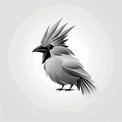 cardinal, professional business logo, minimalistic, greyscale, vector.