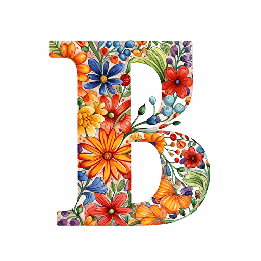 letter J, colored for young people, white background, vector