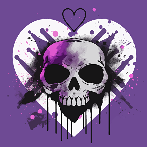 vectorheart aesthetic, emo, punk, goth, egirl aesthetic, black purple white colors, wallpaper,