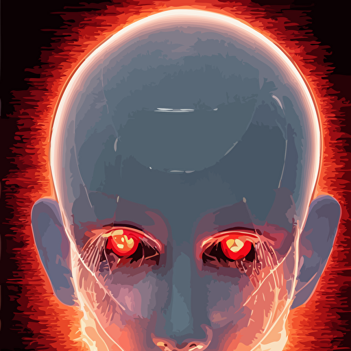 organic cyborg head wrapped barb wire hajime sorayama jamie coreth trending artstation centered symmetrical cinematic lighting electric hair bilateral symmetry 80s poster polished thick smoke retro dark vintage sci fi 2d matte illustration