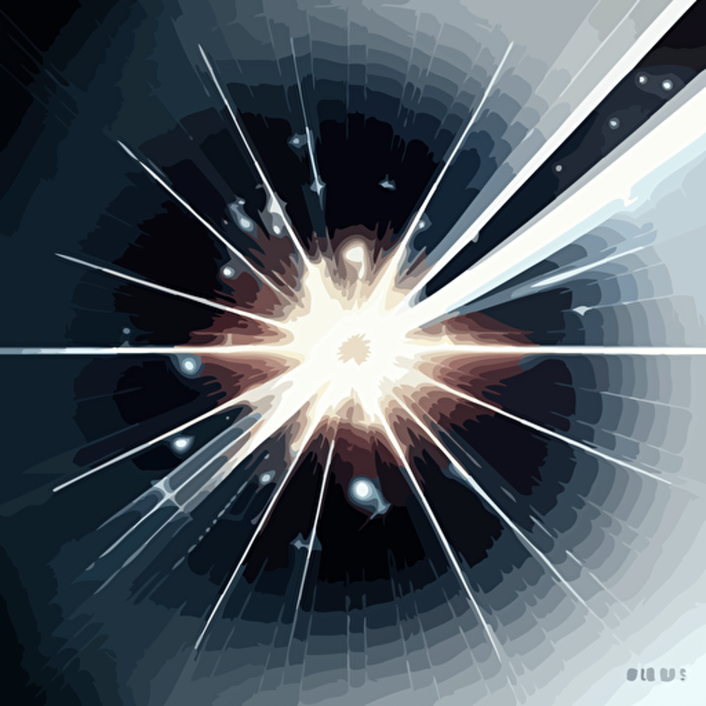 in space, laser beam, spark, white background, insanely detailed Vector illustration, style by Illumination