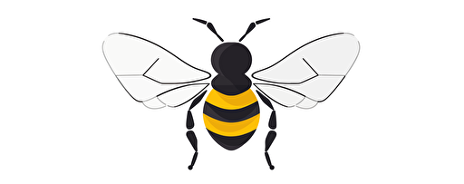 insanely beautiful logo a bee represents Artificial Intelligence, minimalistic, letters, hexagon, simple, vector, flat, 2d. white background