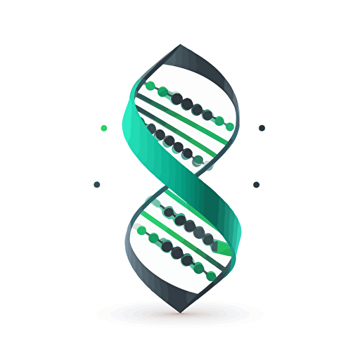 vector image of a dna sequence, logo style, minimalistic, white background, green, corporate