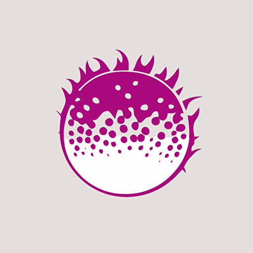 minimalist passionfruit circle logo, magenta and white two color vector professional