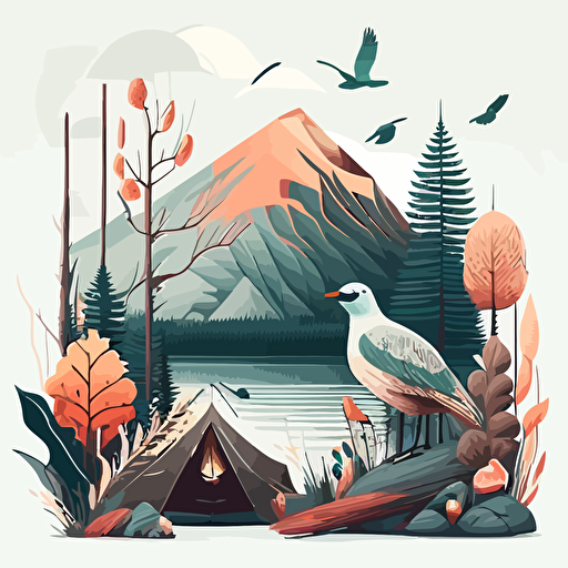 contemporary vector illustrations or the outdoors