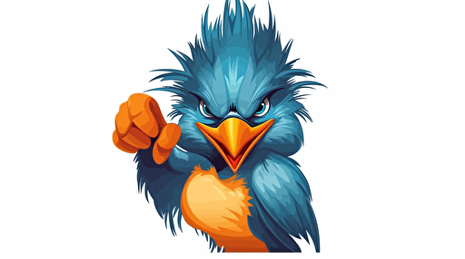 vector illustration of two human-like kingfisher with muscle arms who is pointing with the left arm to the camera, like a "we want you"-sign. The Bird is looking ambishious in the camera