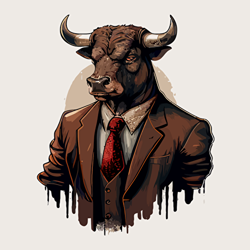 bull in a suit vector