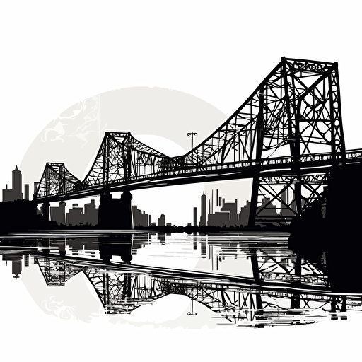 Louisville Kentucky bridges vector art on white background