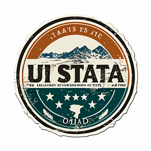 state of utah sticker, vector, white background