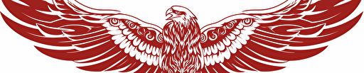 an eagle insignia. art deco. 2d. vector. red on white background.