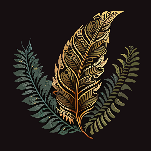 fern, feather, jewelry, as a vector logo