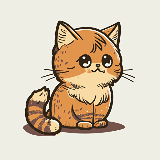 A cartoon mini cat vector illustration
