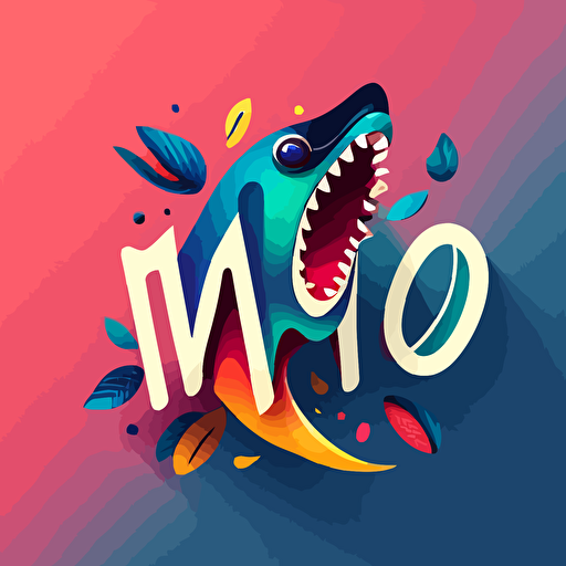 Design a logo for "WAHOO", minimalistic, fashion, colorful, vector, including the letter "WAHOO" and a surprised expression, style of TikTok
