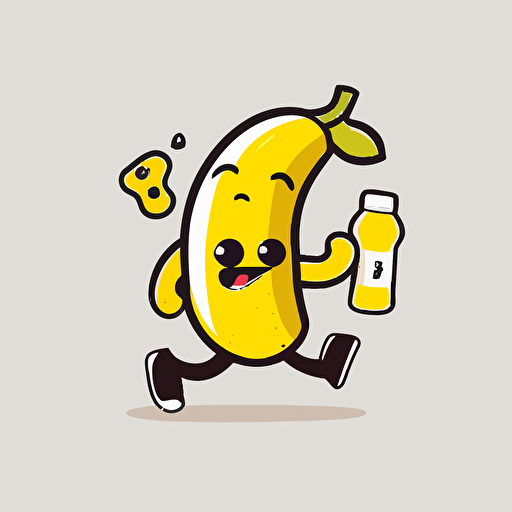 imagine a funny banana that is walking with a beer vector design, white background