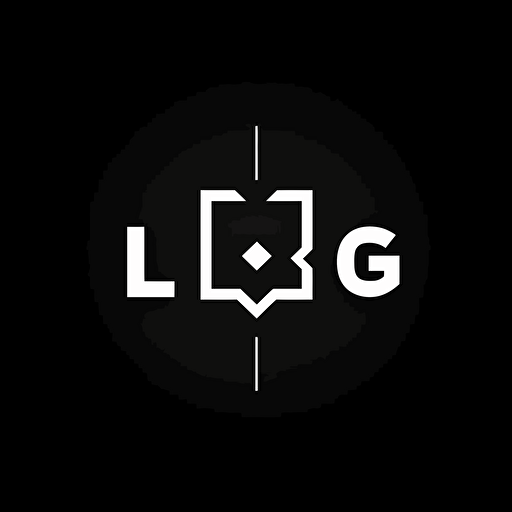 minimalstic vector logo with Letters "LNG", gaming style