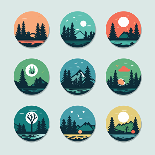minimalist icon, outdoor theme, vector