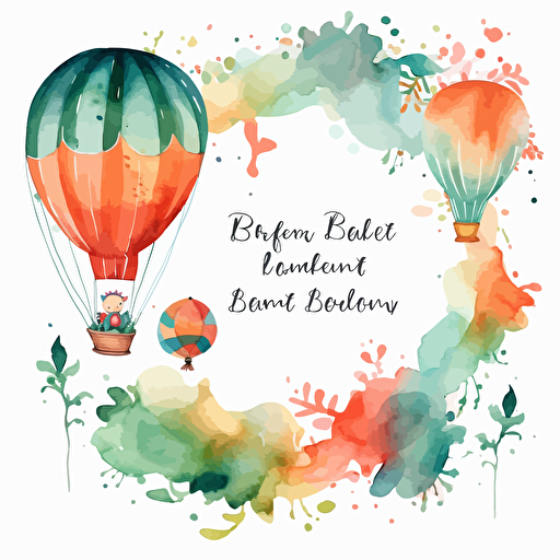 baby shower invitation, watercolor, vector