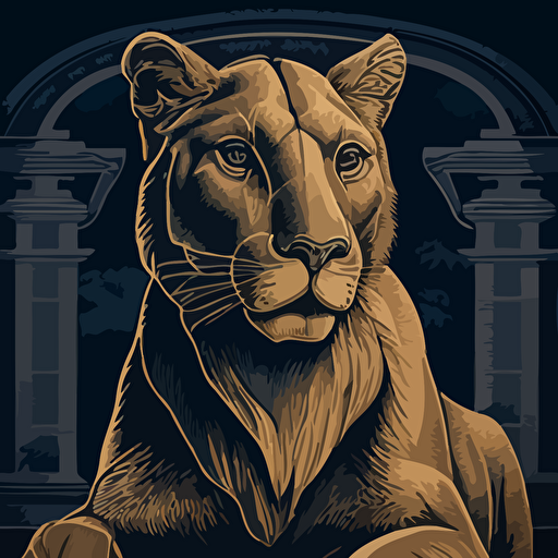vector illustration, Nittany Lion, detailed