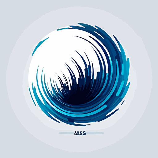 abyss, logo, vector, simple, flat, minimal, white background, circle, blue and white, high quality
