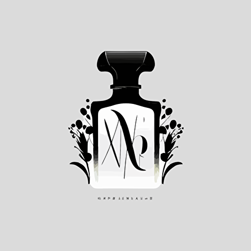 Create an abstract fragrance bottle logo or shape by combining different letters