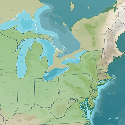 vector map of the great lakes