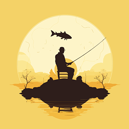 fishing success, minimalist design, vector