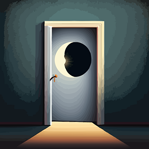 an illustration of a modern door with a big keyhole. Vector. Moody. Clean