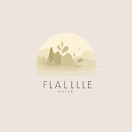 minimalist logo, named idyllic, soft, simple, one colour, flat, vector