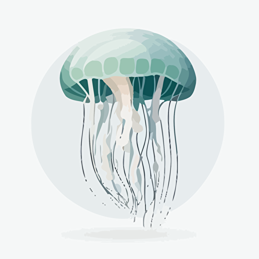 jellyfish vector icon, flat, white background