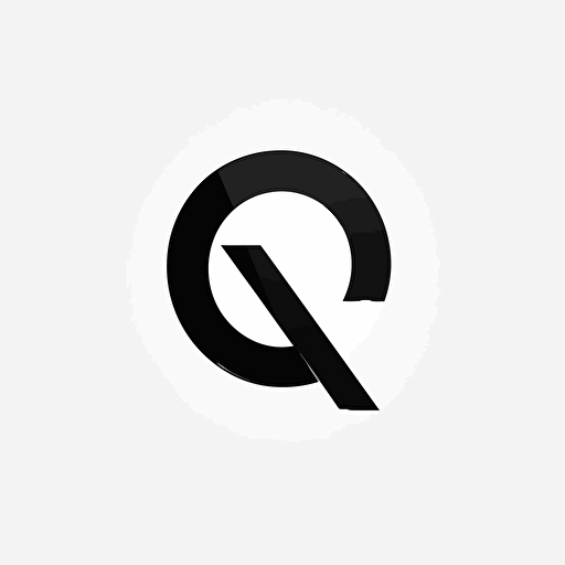 abstract, modern iconic logo of letter 'Q' , black vector on white background