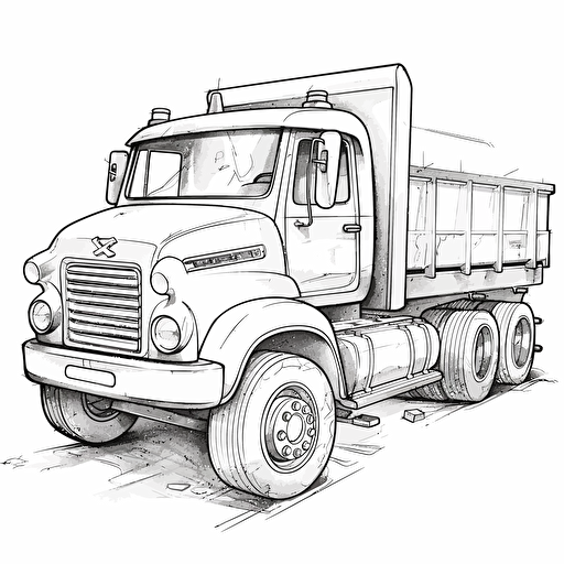 Haz un camioneta, graciosa para niño de 3 años, para colorear, quiero el fondo blanco, imagen completa, estilo de libro para colorear sobre fondo blanco, bien compuesta, página de libro para colorear limpia, sin interpolación, sin degradado, contorno fuerte, sin relleno, sin sólidos, sin sombreado , ilustración vectorial.