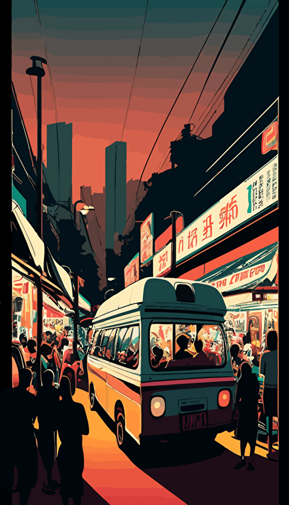 Taipei night market, vector art