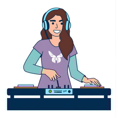 a woman dj playing music