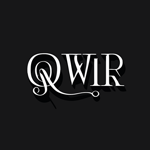 a lettermark of the letters QWIP, Logo, Serif Font, Vector, Simple