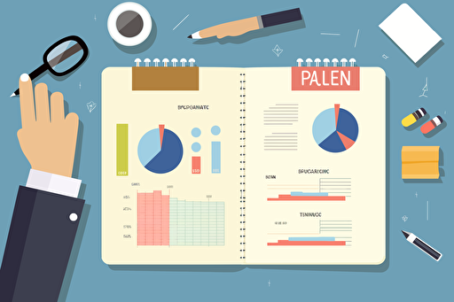 flat vector, buisiness plan