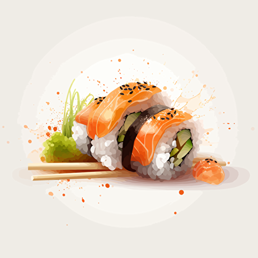 sushi, vector art, white background