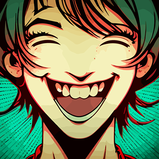 smiling mouth, vector, manga style