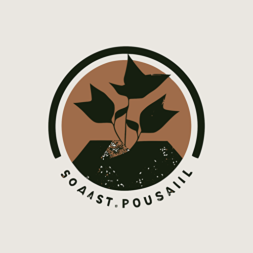 vector minimalist polygon circular modern logo for a soil plant atmosphere ecology laboratory