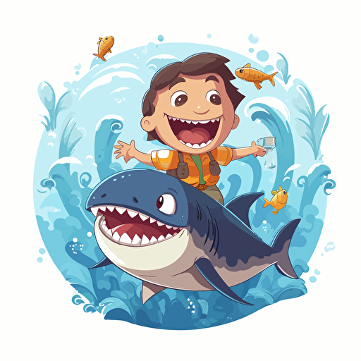 vector drawing cartoon kile baby shark adventure disney style