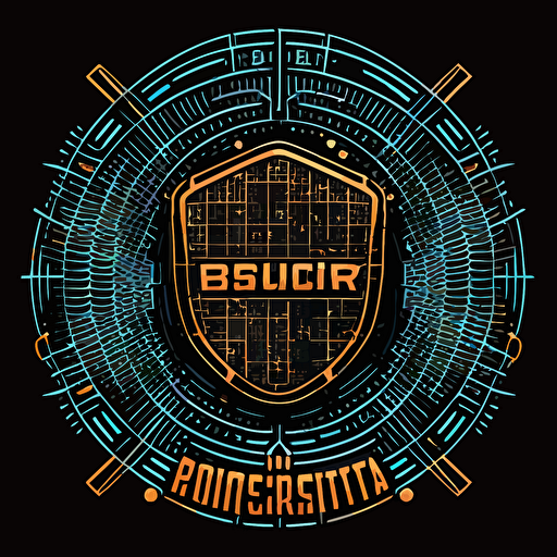 vector logo art cyber security simple Reductionism, grid based design