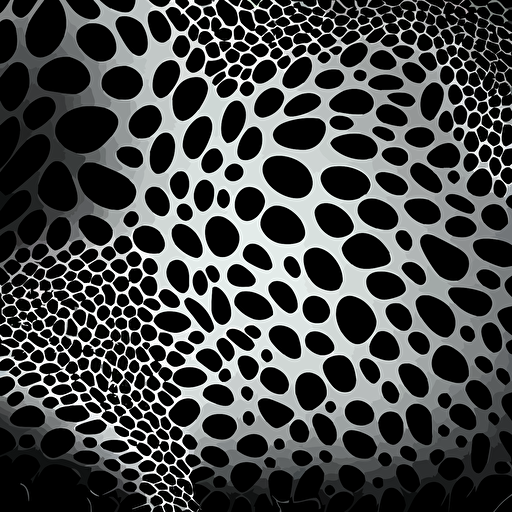 a texture with the fur of a leopard. 90s spirit, vector, in black and white, flat 2d